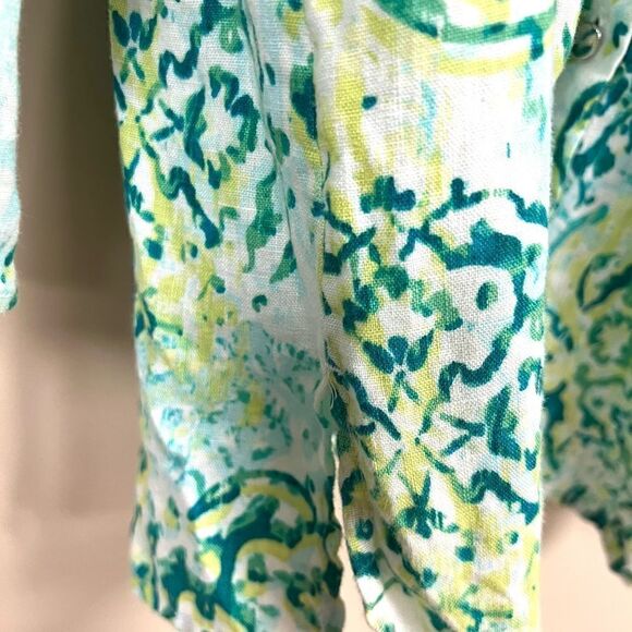 đ JMcollection linenâbutton downâboldâprintâwithâcinchedâsleeves.âSizeâ14 - Picture 6 of 9